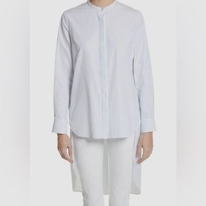 Adam Lippes Mock Neck Button Down 100% Cotton High-Low Tunic, size 6